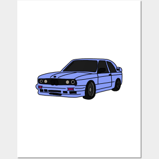 Nostalgic Blue Car Posters and Art